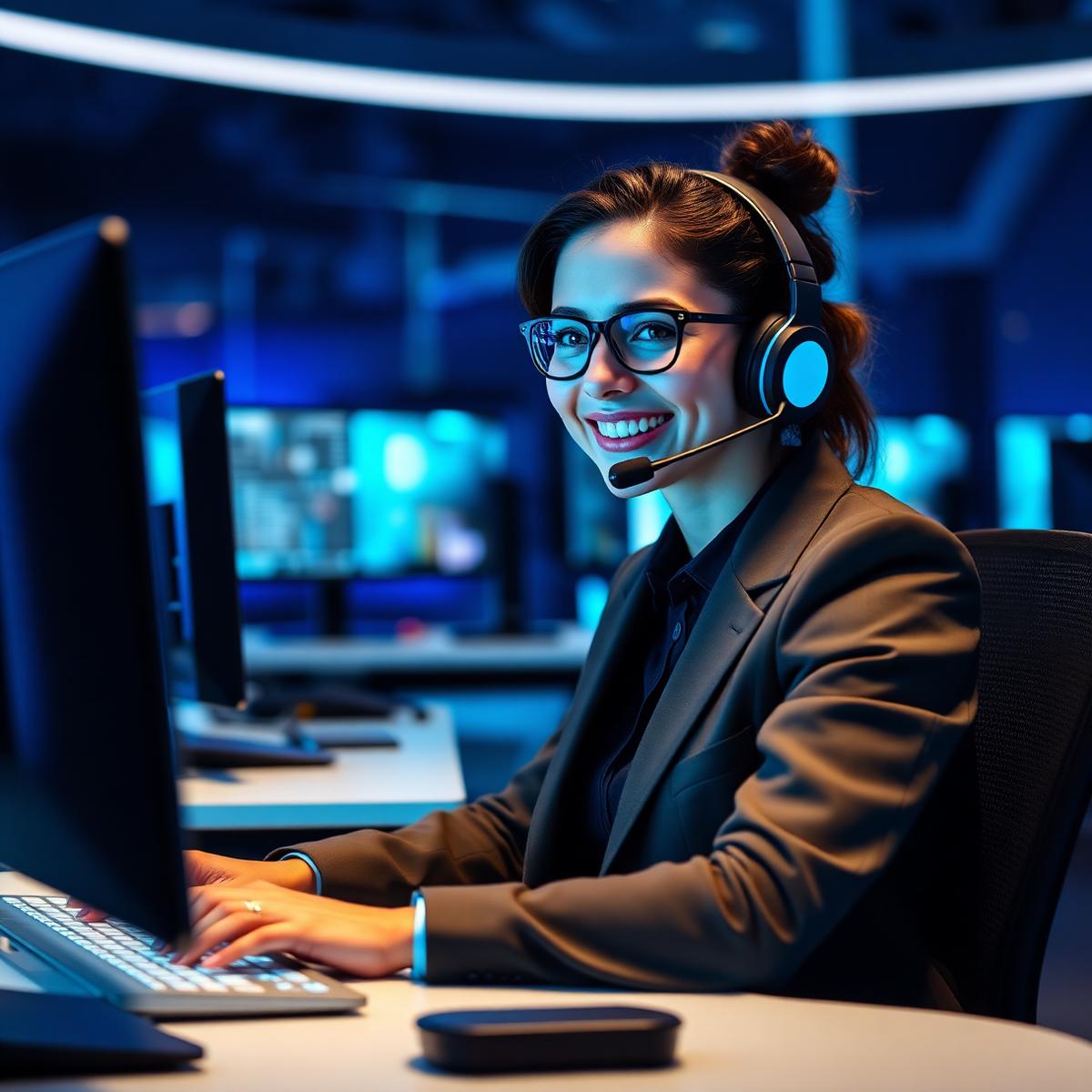 Operadora de call center con InnovaVox